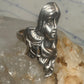 Vintage Sterling Silver Flowing Hair Art Nouveau Lady Face Ring Size 6.75 11.9g 925