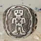 Mudman ring Navajo crossed arrows figurative Kachina size 9 sterling silver women men