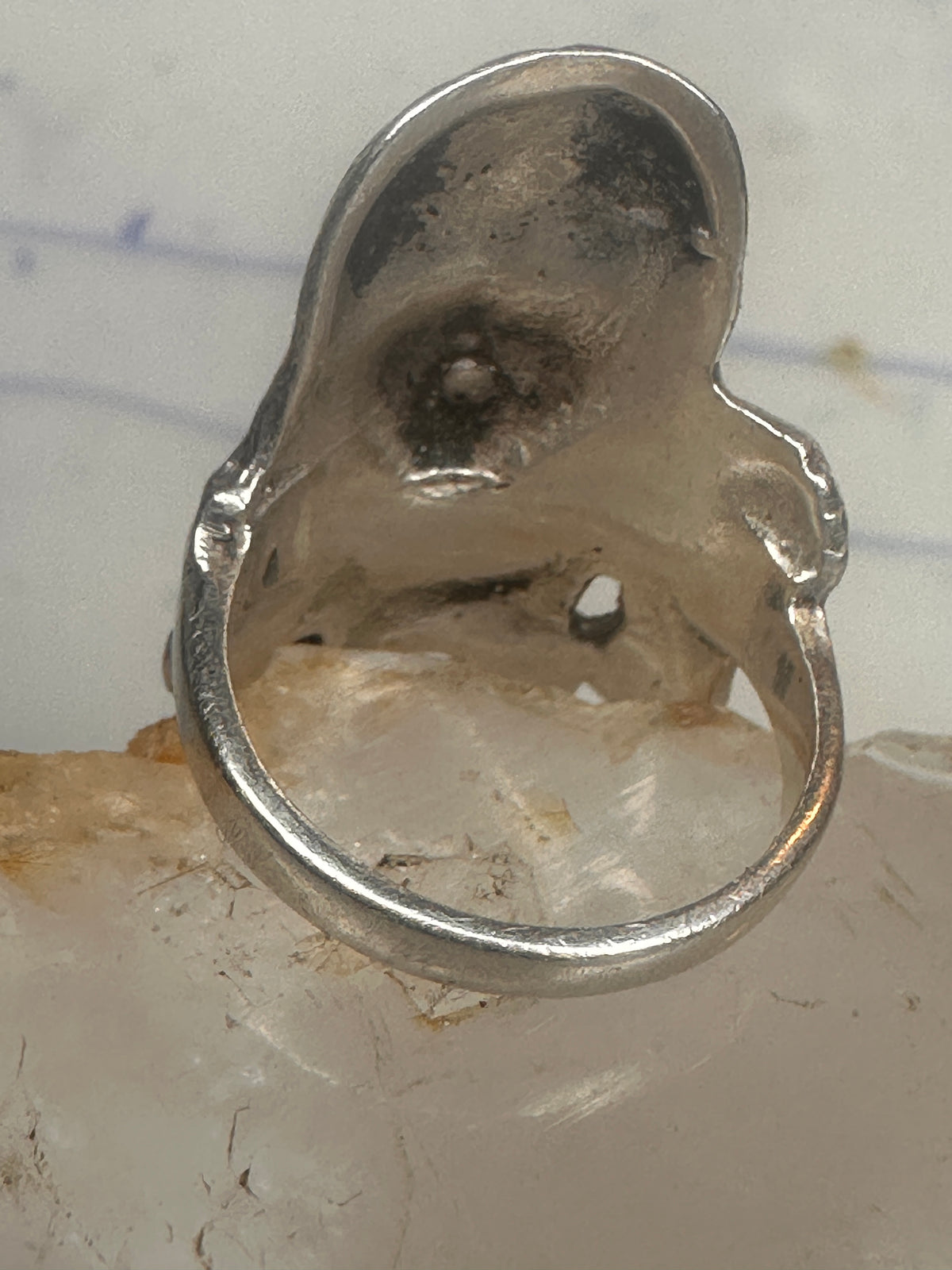 Vintage Sterling Silver Flowing Hair Art Nouveau Lady Face Ring Size 6.75 11.9g 925