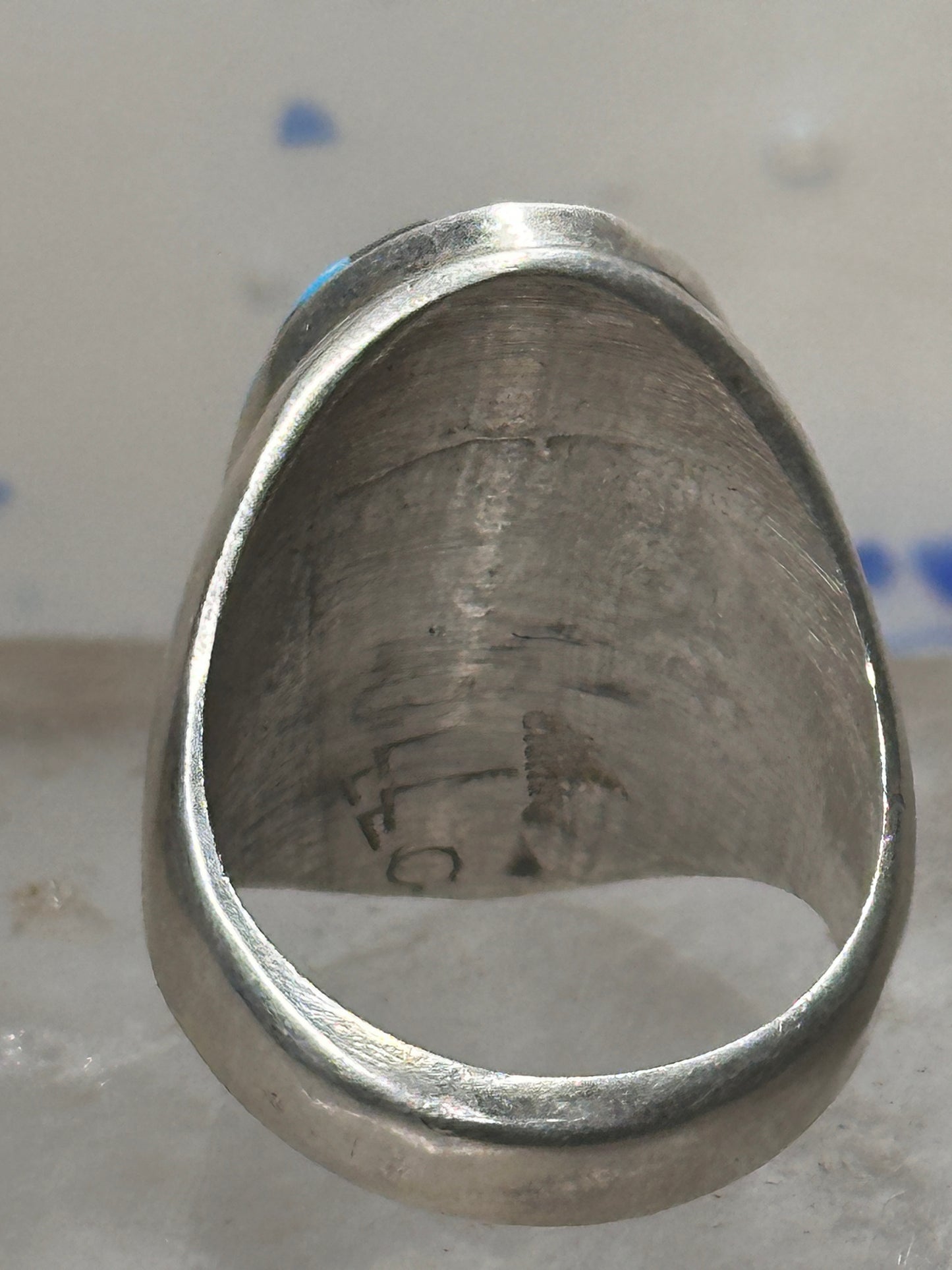 Zuni ring size 10.25 turquoise coral mop onyx sterling silver men women