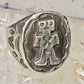 Mudman ring Navajo crossed arrows figurative Kachina size 9 sterling silver women men