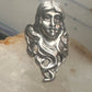 Vintage Sterling Silver Flowing Hair Art Nouveau Lady Face Ring Size 6.75 11.9g 925