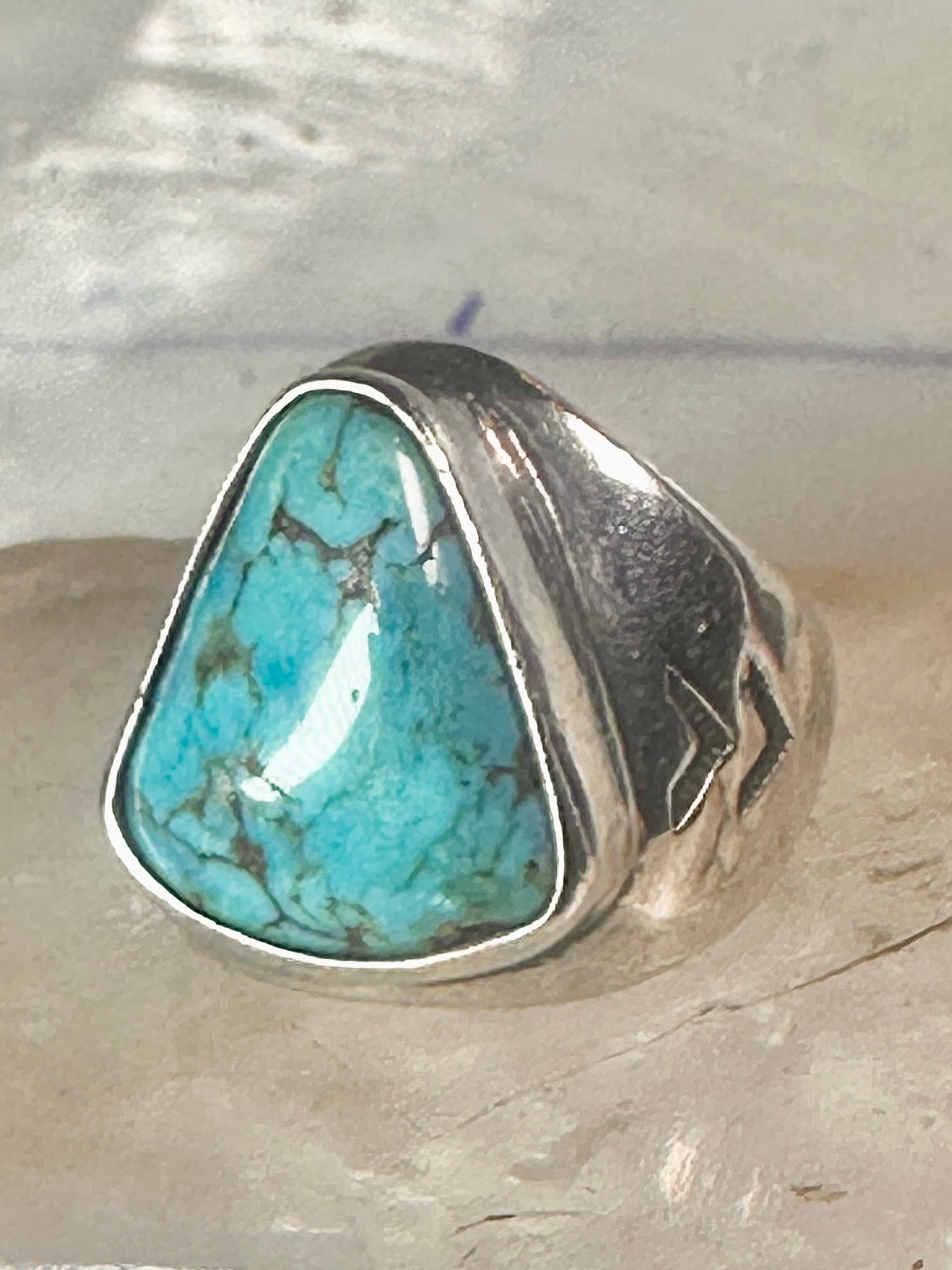 Navajo ring turquoise size 8.75  sterling silver women men
