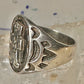 Mudman ring Navajo crossed arrows figurative Kachina size 9 sterling silver women men