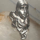 Vintage Sterling Silver Flowing Hair Art Nouveau Lady Face Ring Size 6.75 11.9g 925