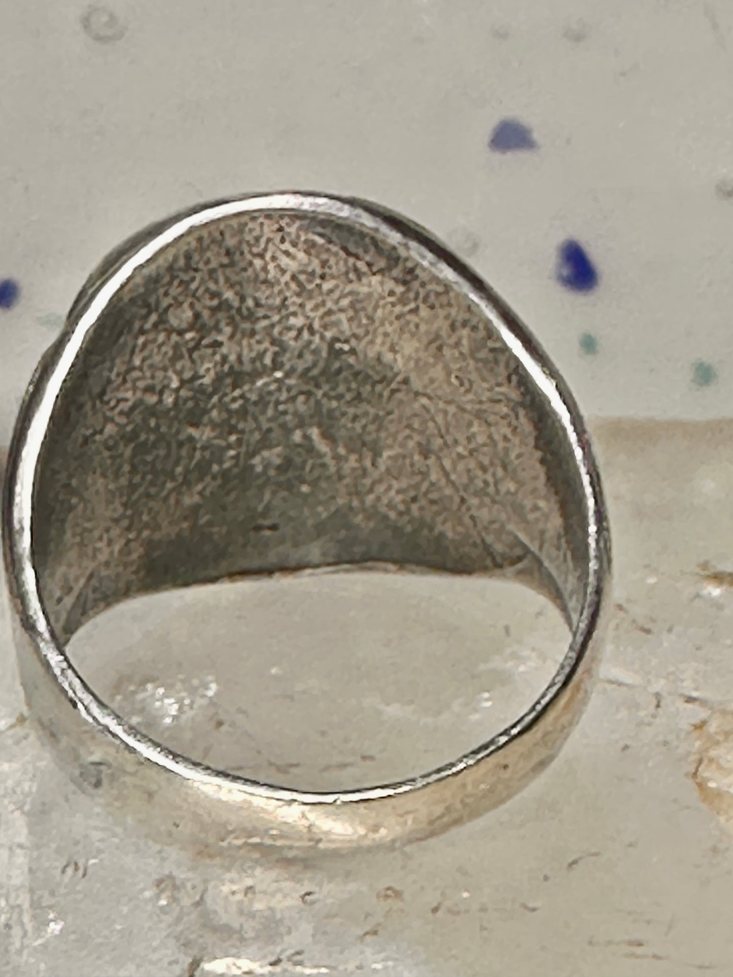 Mudman ring Navajo crossed arrows figurative Kachina size 9 sterling silver women men