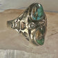 Navajo ring turquoise stampings size 14 sterling silver women men