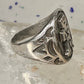 Mudman ring Navajo crossed arrows figurative Kachina size 9 sterling silver women men
