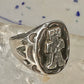 Mudman ring Navajo crossed arrows figurative Kachina size 9 sterling silver women men