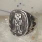 Mudman ring Navajo crossed arrows figurative Kachina size 9 sterling silver women men