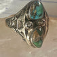 Navajo ring turquoise stampings size 14 sterling silver women men