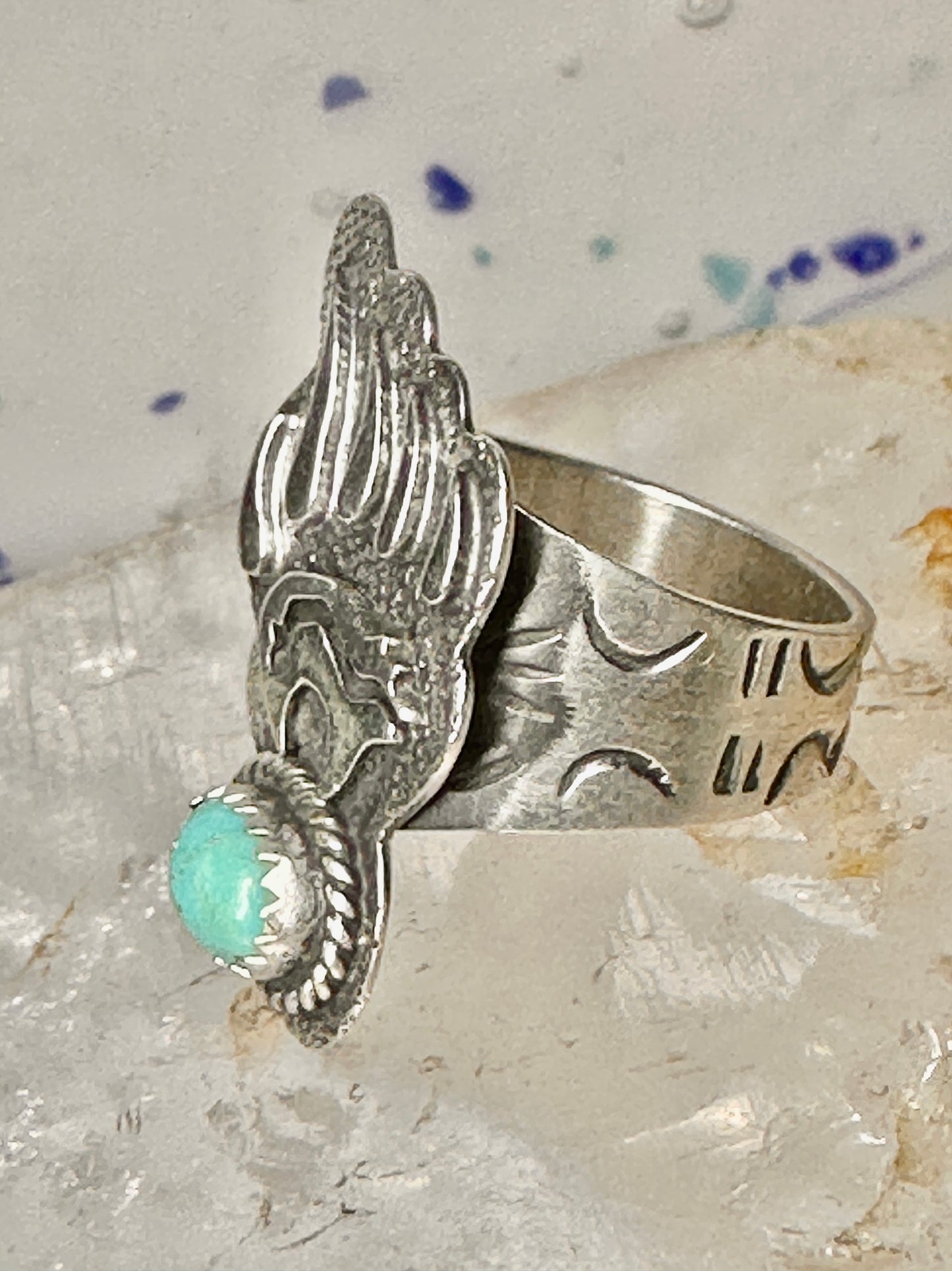 Bear ring Footprint track Navajo Running Bear band figurative size 6.50 sterling silver women men