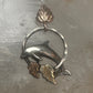 Vintage Black Hills Gold Sterling Silver 12K Tri Color Dolphin Hoop Pendant 925