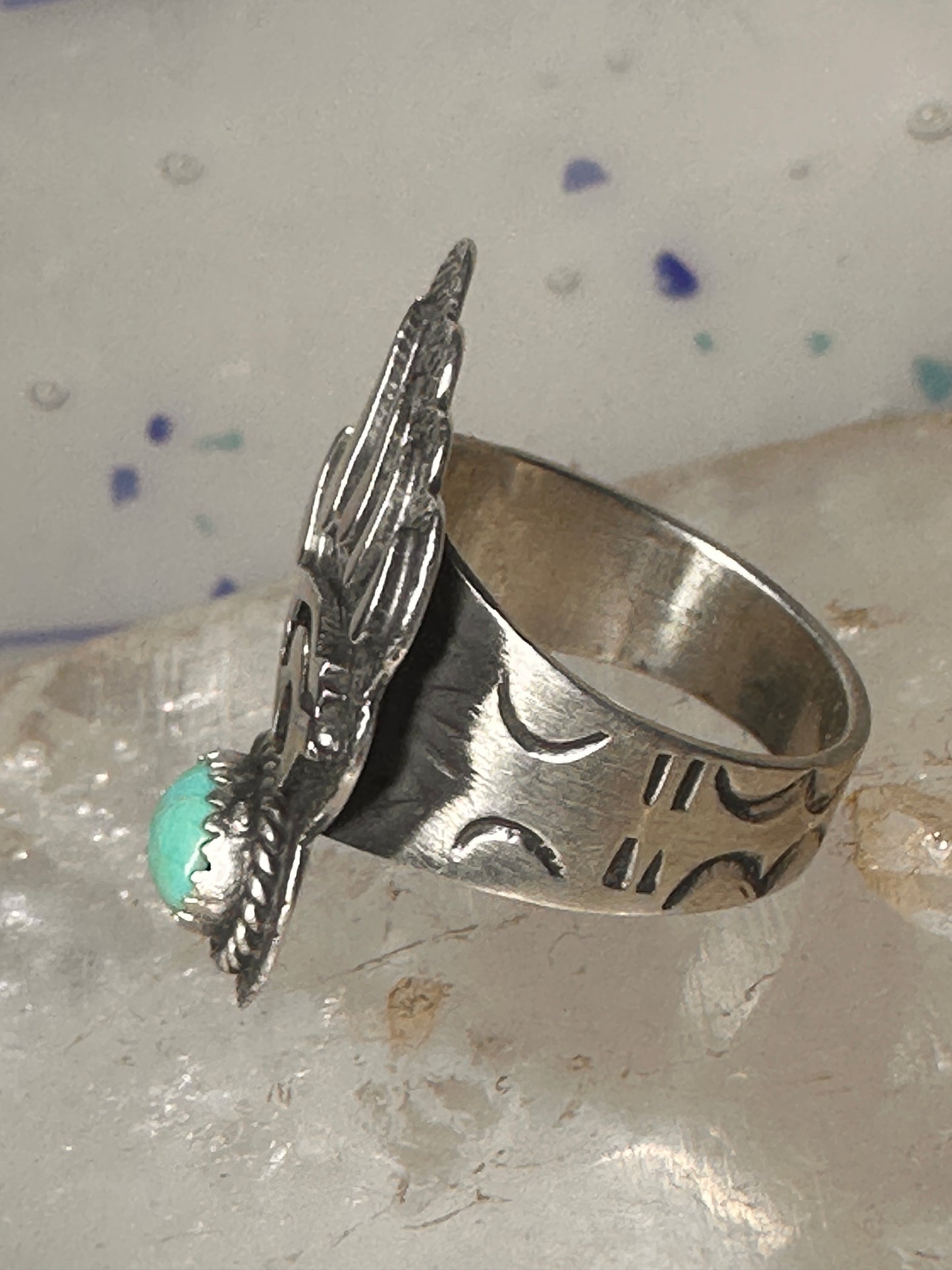 Bear ring Footprint track Navajo Running Bear band figurative size 6.50 sterling silver women men