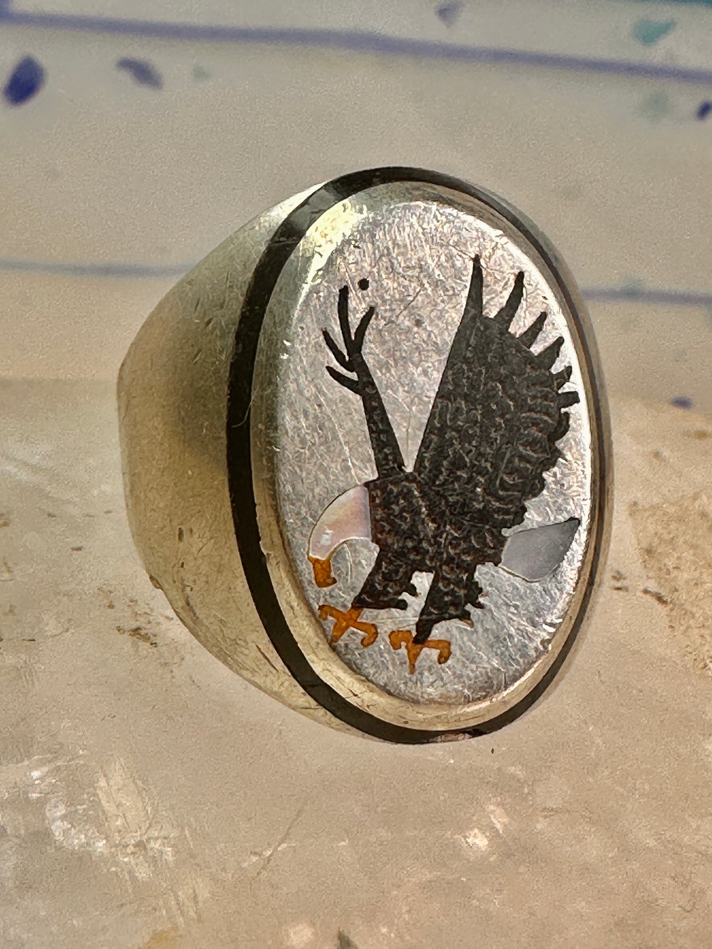 Navajo Eagle ring size 9.50 sterling silver women men