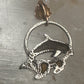 Vintage Black Hills Gold Sterling Silver 12K Tri Color Dolphin Hoop Pendant 925