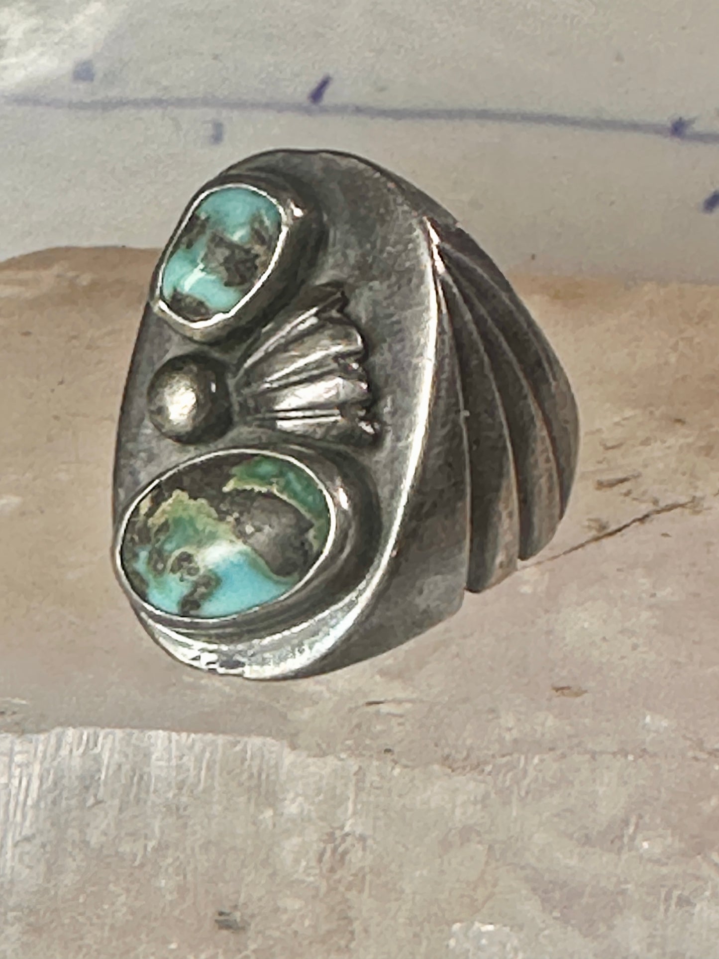 Navajo ring turquoise size 9.50 band sterling silver women men