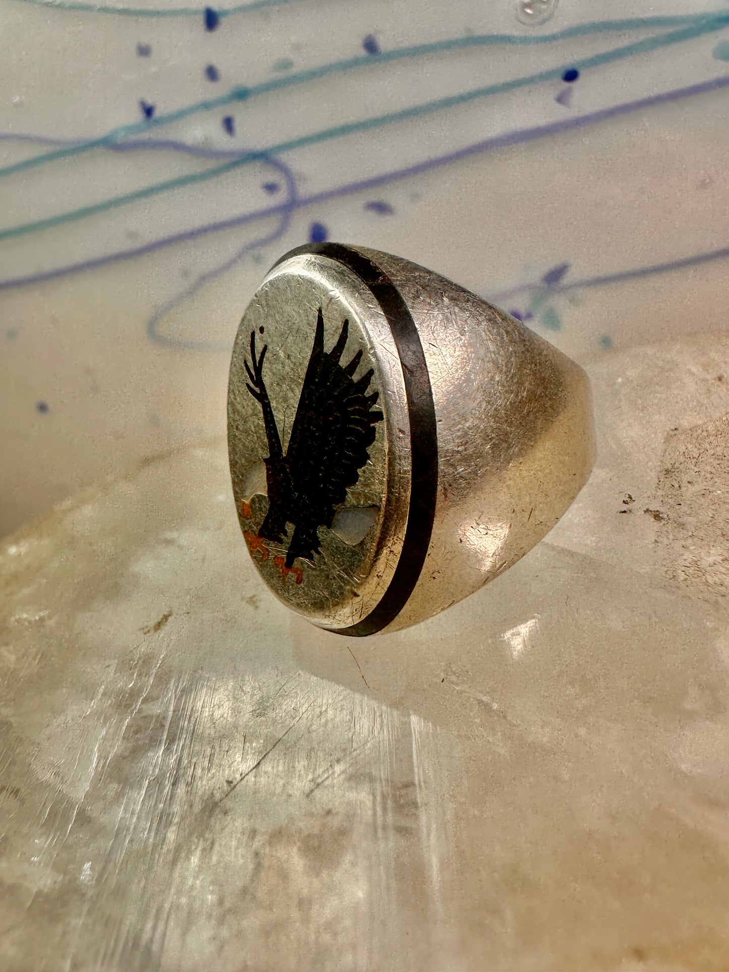 Navajo Eagle ring size 9.50 sterling silver women men