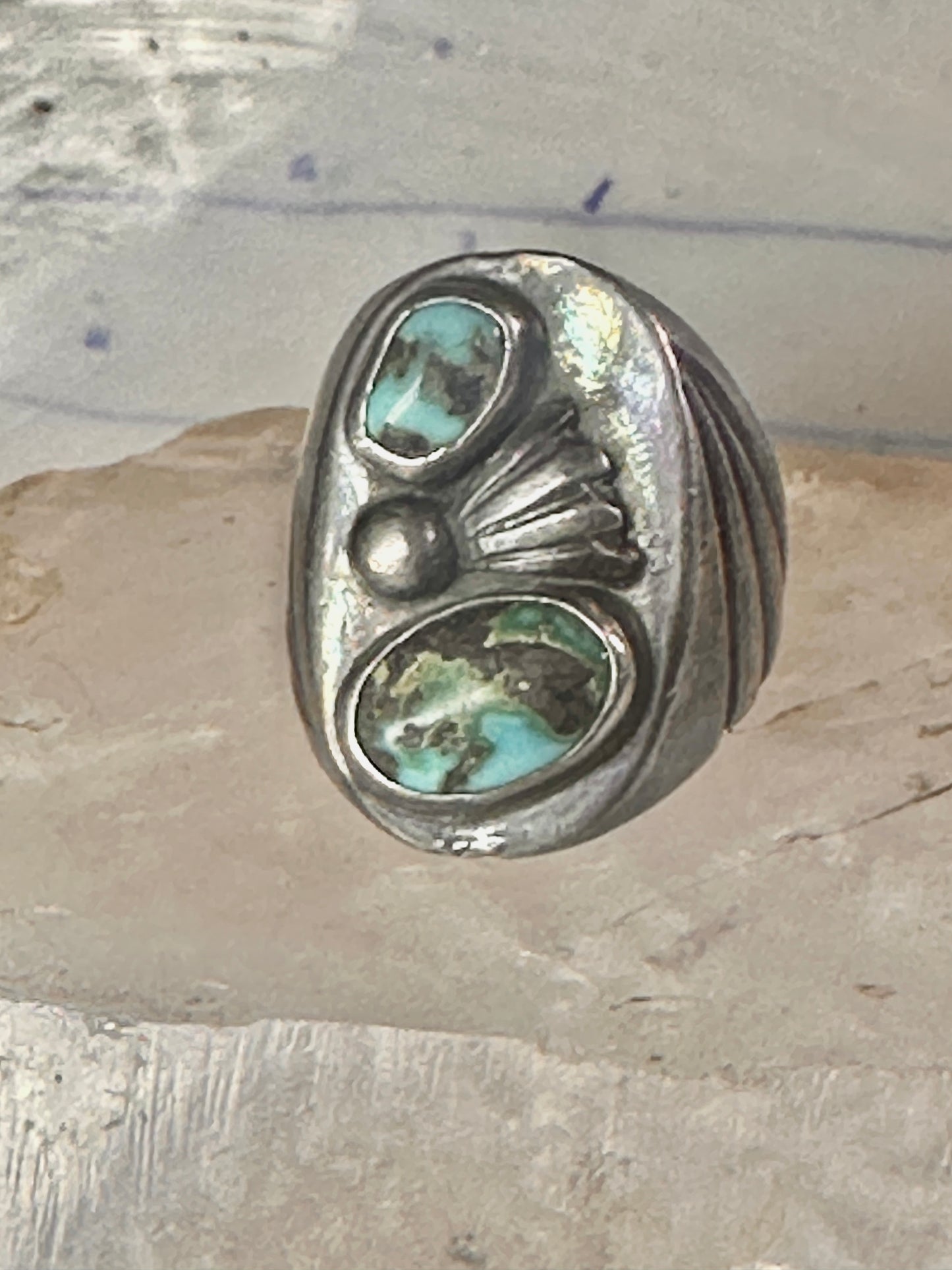 Navajo ring turquoise size 9.50 band sterling silver women men