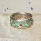 Zuni ring turquoise chips wedding band size 6 sterling silver women men