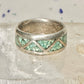 Zuni ring turquoise chips wedding band size 6 sterling silver women men
