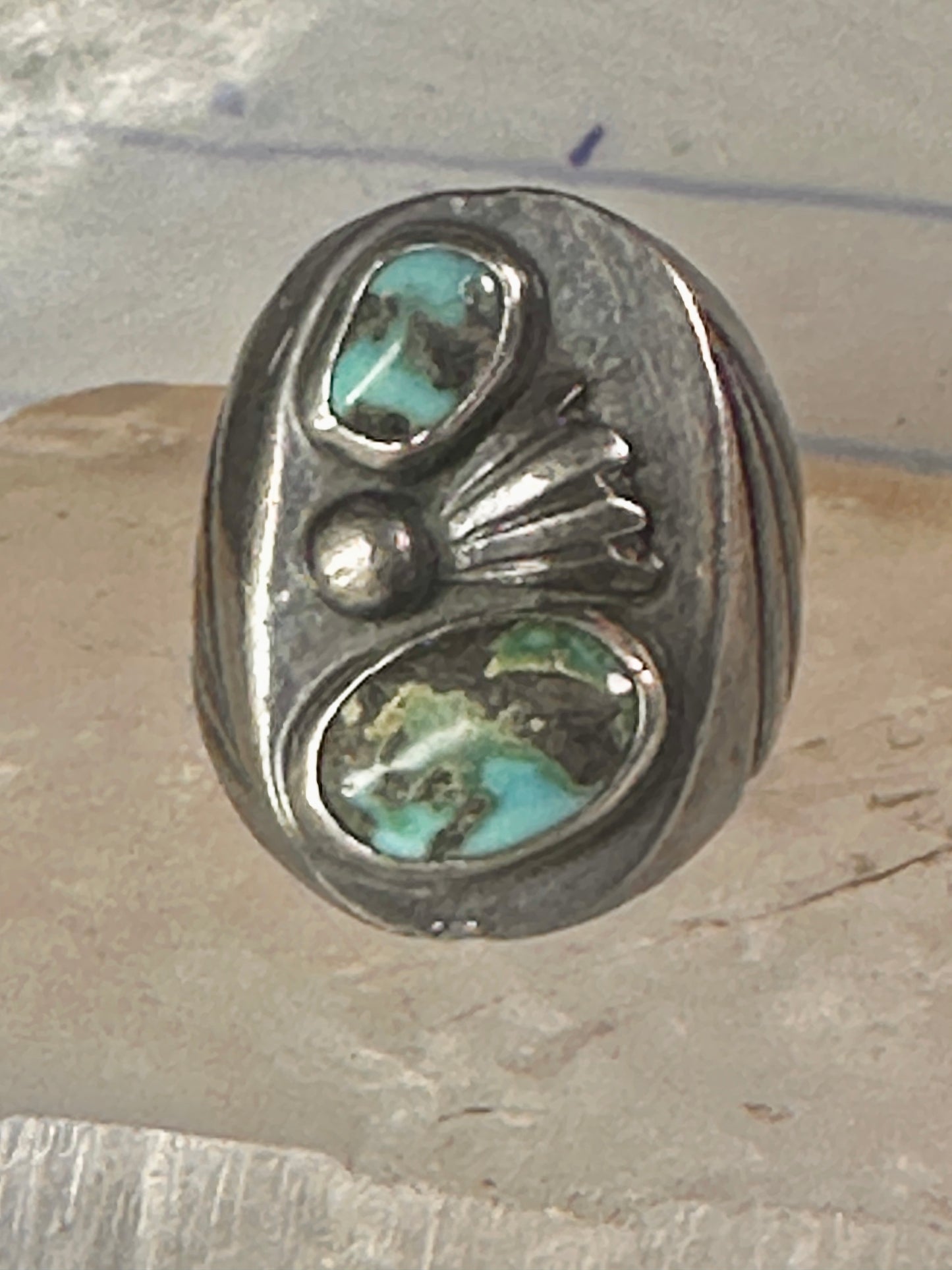 Navajo ring turquoise size 9.50 band sterling silver women men