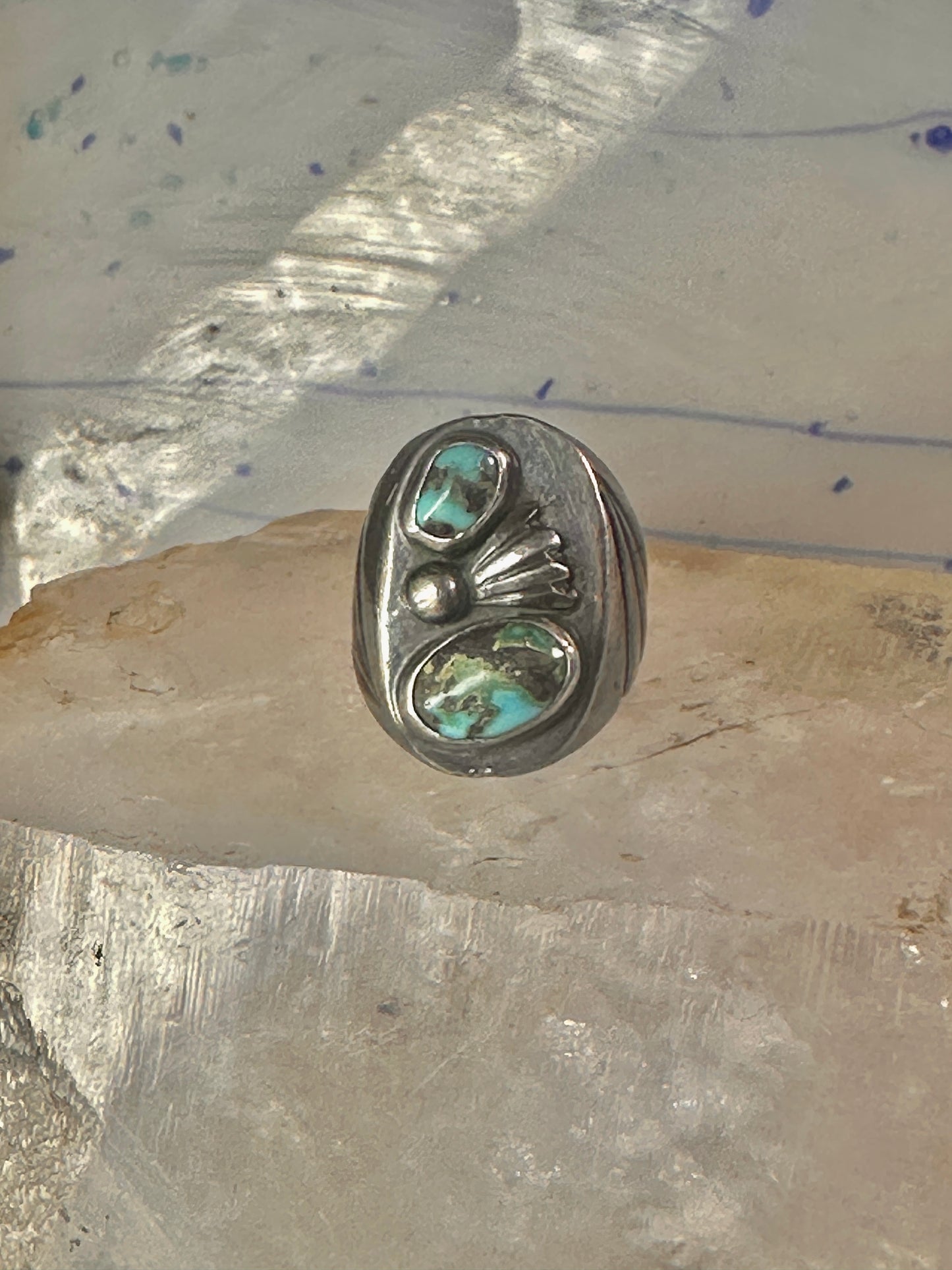 Navajo ring turquoise size 9.50 band sterling silver women men