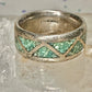 Zuni ring turquoise chips wedding band size 6 sterling silver women men
