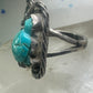 OLD Vintage Carved Turtle ring Navajo turquoise size 9.75 sterling silver women girls