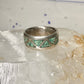 Zuni ring turquoise chips wedding band size 6 sterling silver women men