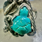 OLD Vintage Carved Turtle ring Navajo turquoise size 9.75 sterling silver women girls