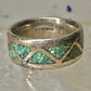 Zuni ring turquoise chips wedding band size 6 sterling silver women men
