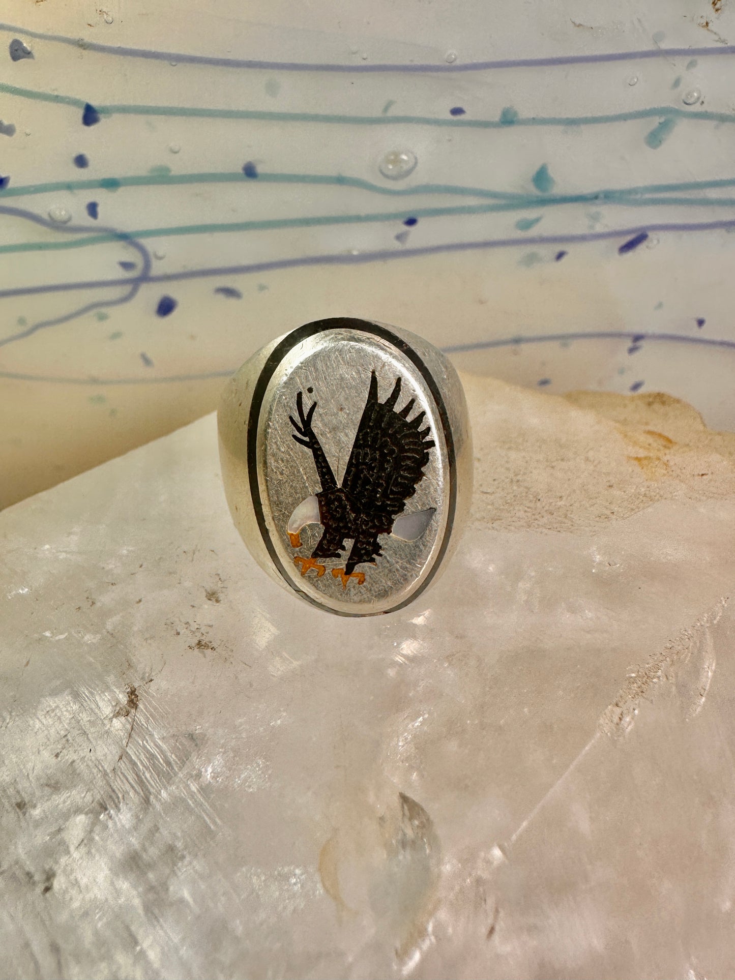 Navajo Eagle ring size 9.50 sterling silver women men