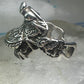 Vintage Saddle ring southwest cowgirl size 8.75 sterling silver women signed SC