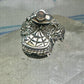 Vintage Saddle ring southwest cowgirl size 8.75 sterling silver women signed SC