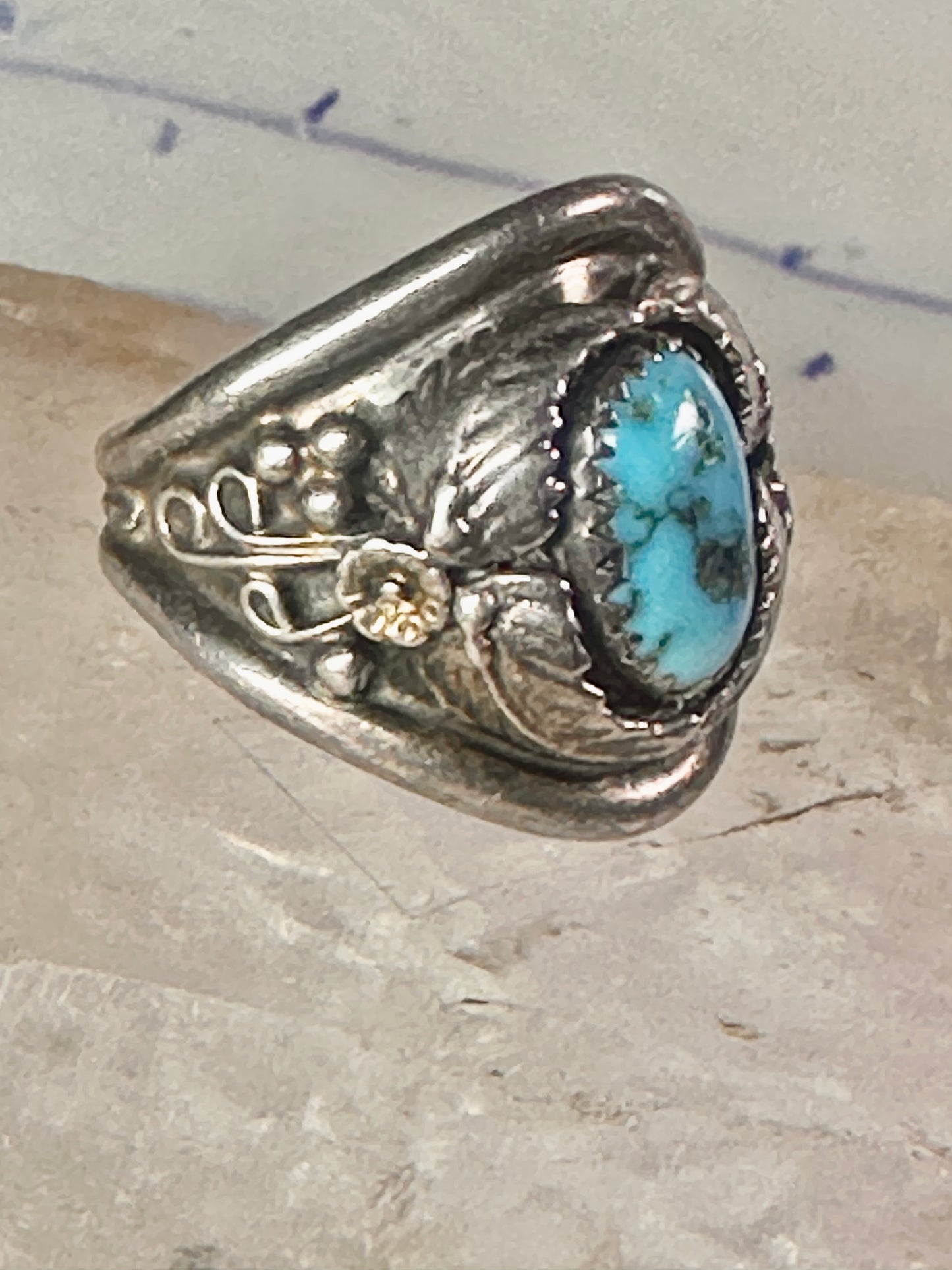 Navajo ring turquoise band size 11.25 band sterling silver men women