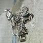 Vintage Saddle ring southwest cowgirl size 8.75 sterling silver women signed SC
