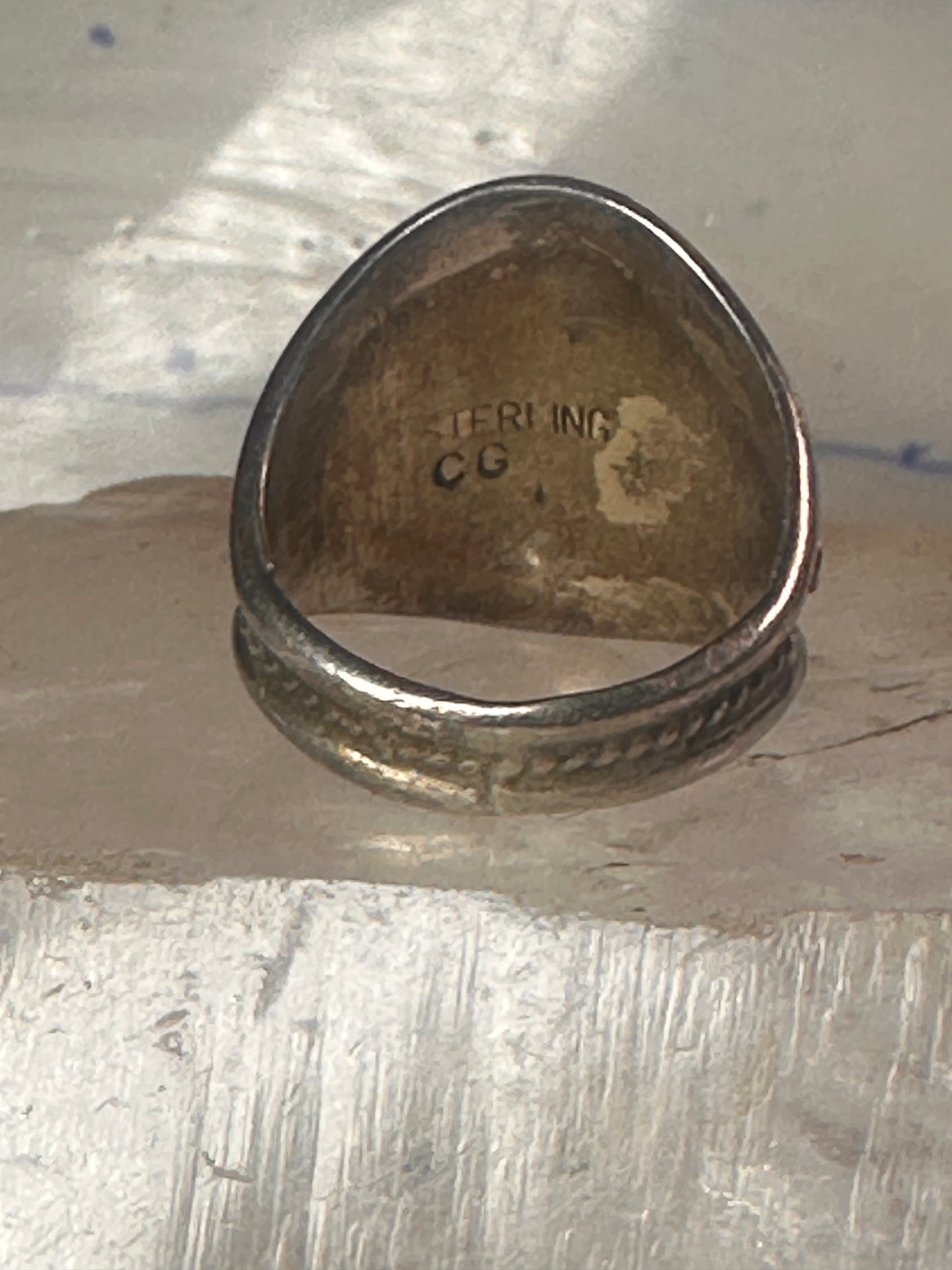 Navajo ring turquoise band size 11.25 band sterling silver men women