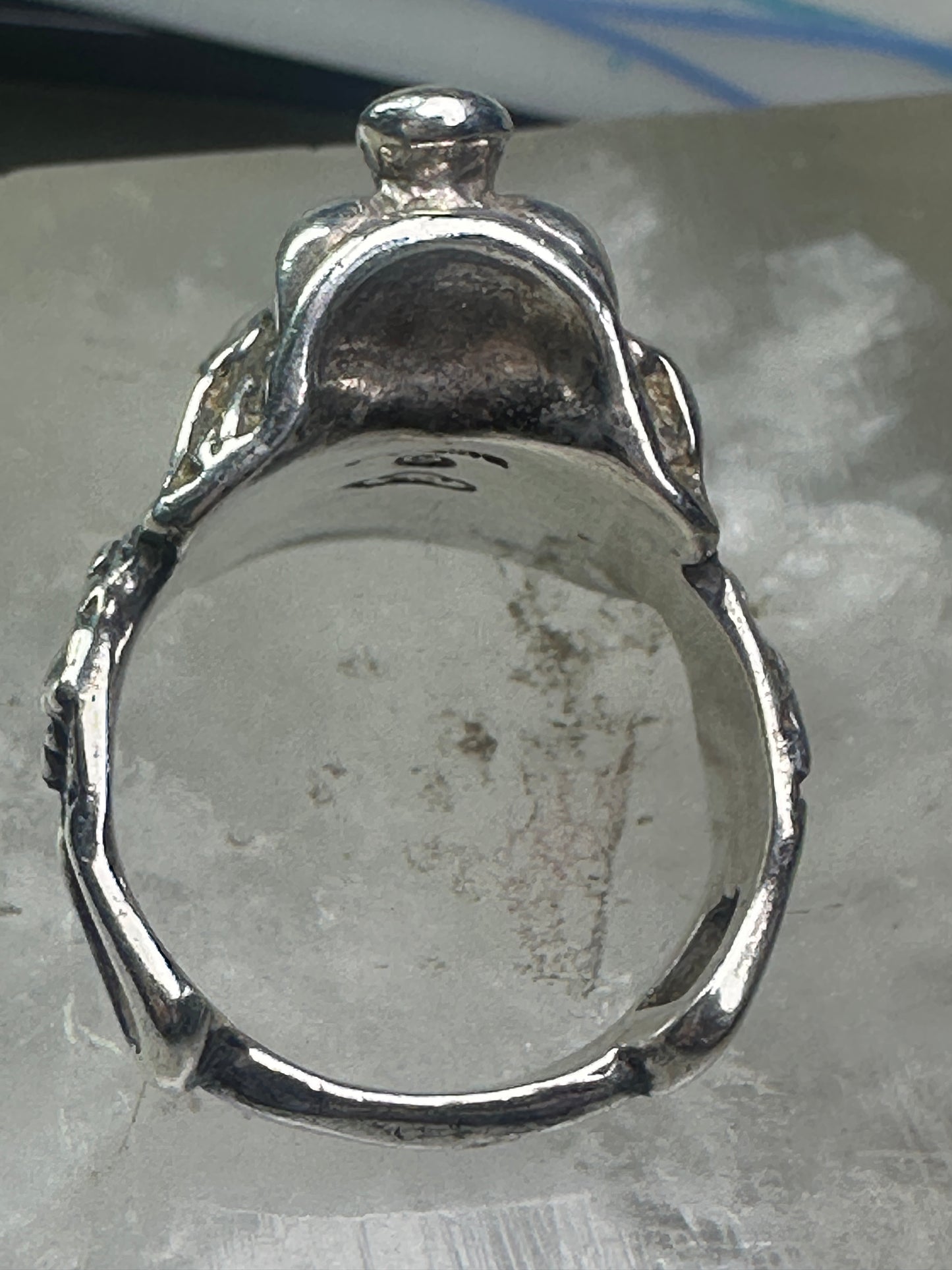 Vintage Saddle ring southwest cowgirl size 8.75 sterling silver women signed SC