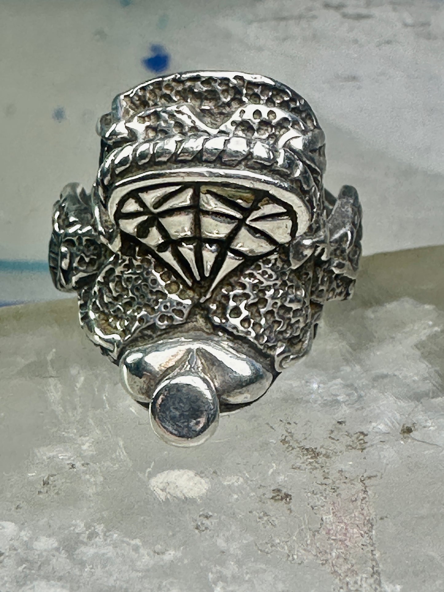 Vintage Saddle ring southwest cowgirl size 8.75 sterling silver women signed SC