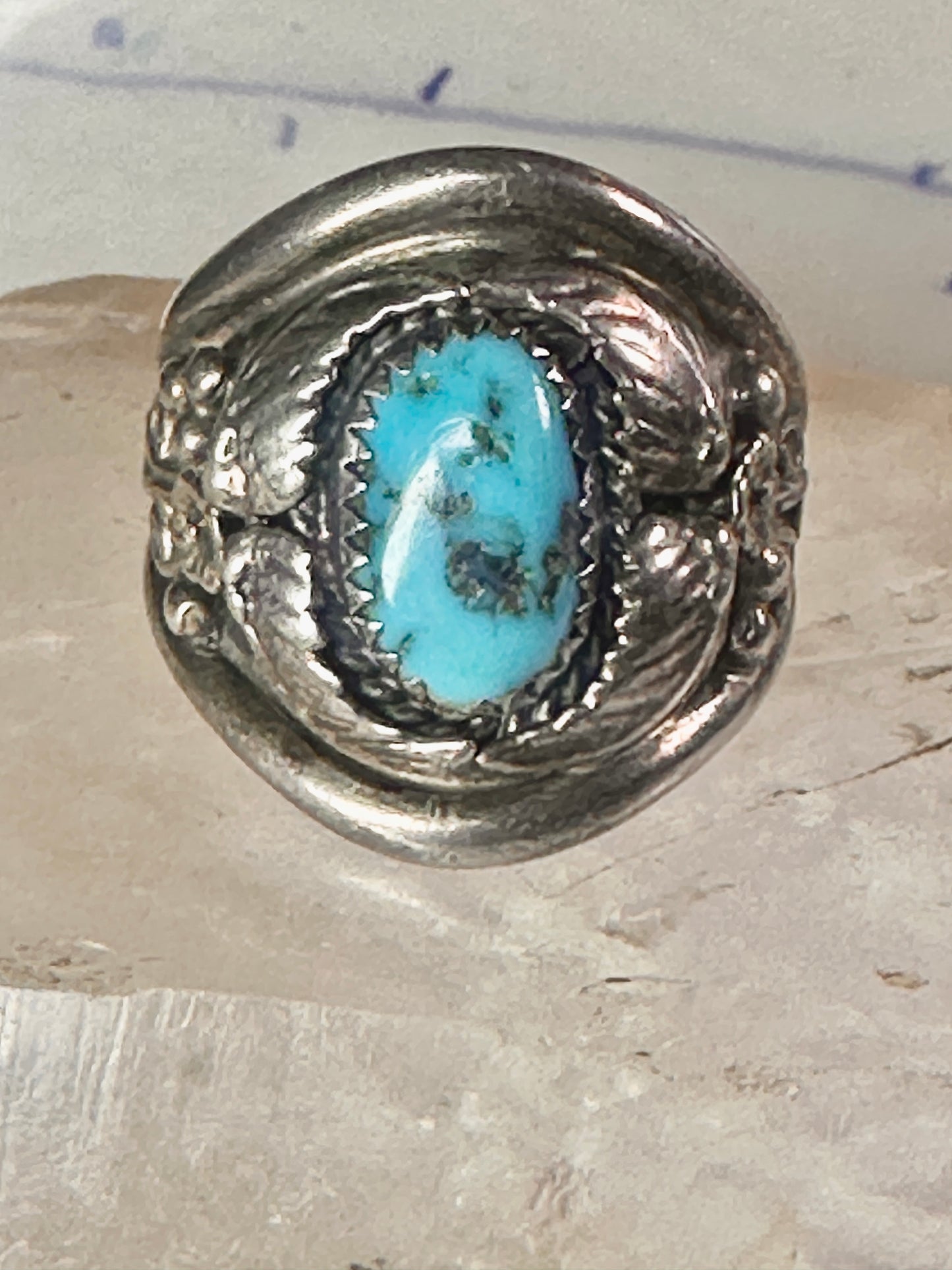 Navajo ring turquoise band size 11.25 band sterling silver men women