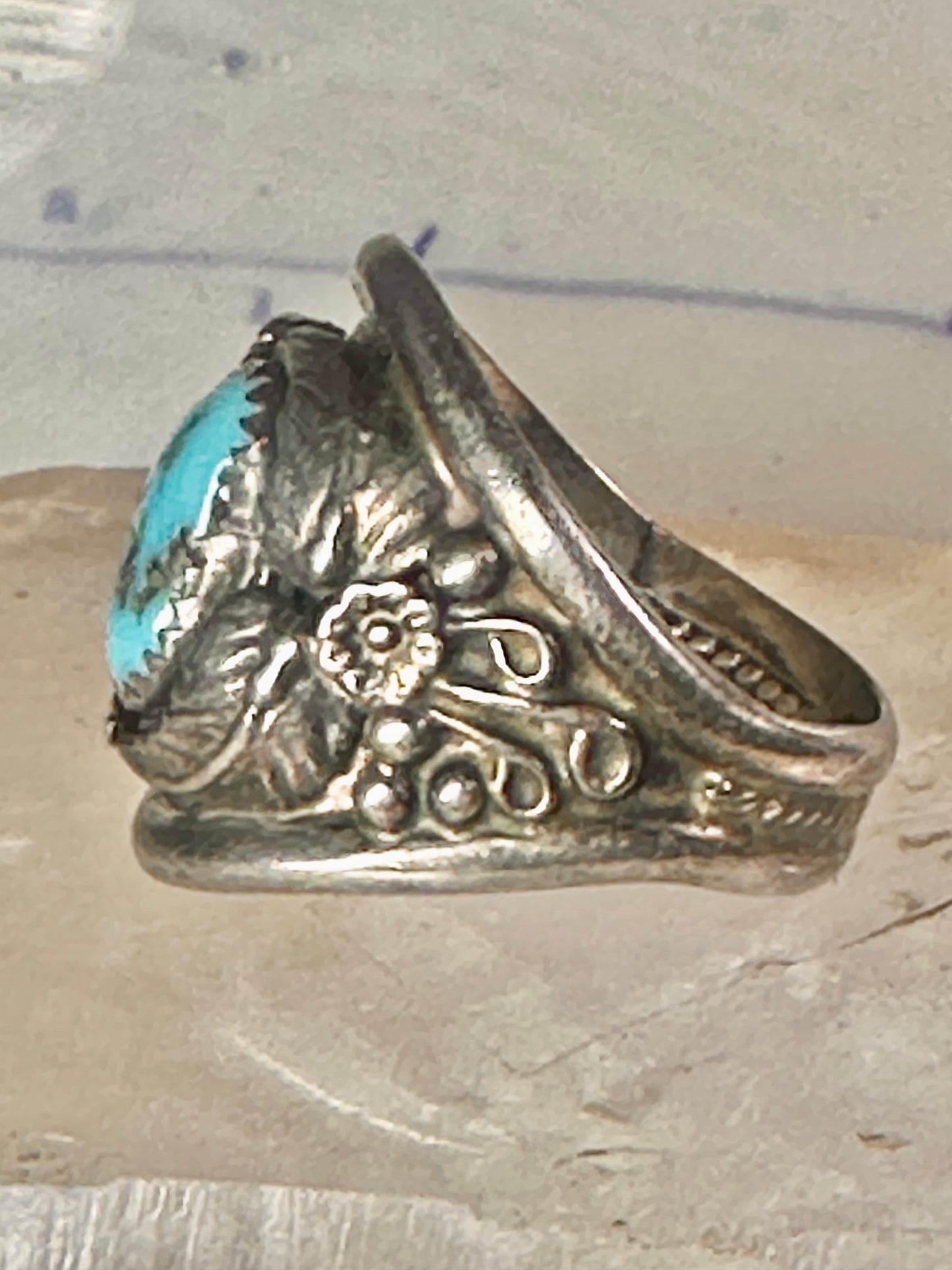 Navajo ring turquoise band size 11.25 band sterling silver men women