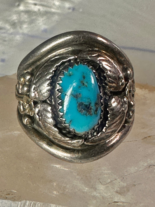 Navajo ring turquoise band size 11.25 band sterling silver men women