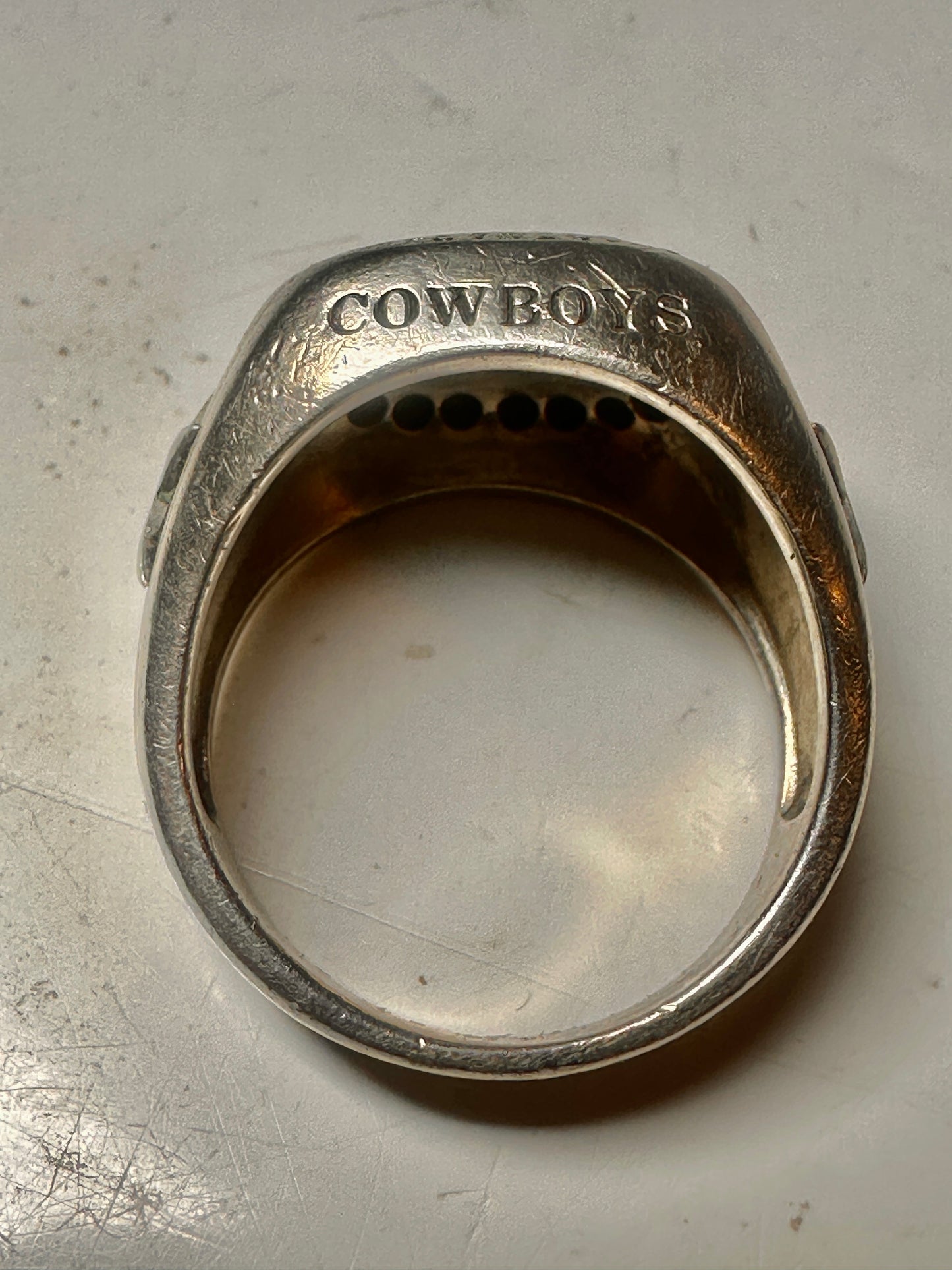 Dallas Cowboys ring football size 12.75 band sterling silver men