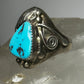 Turquoise ring size 10.25 Heavy Navajo sterling silver band women men