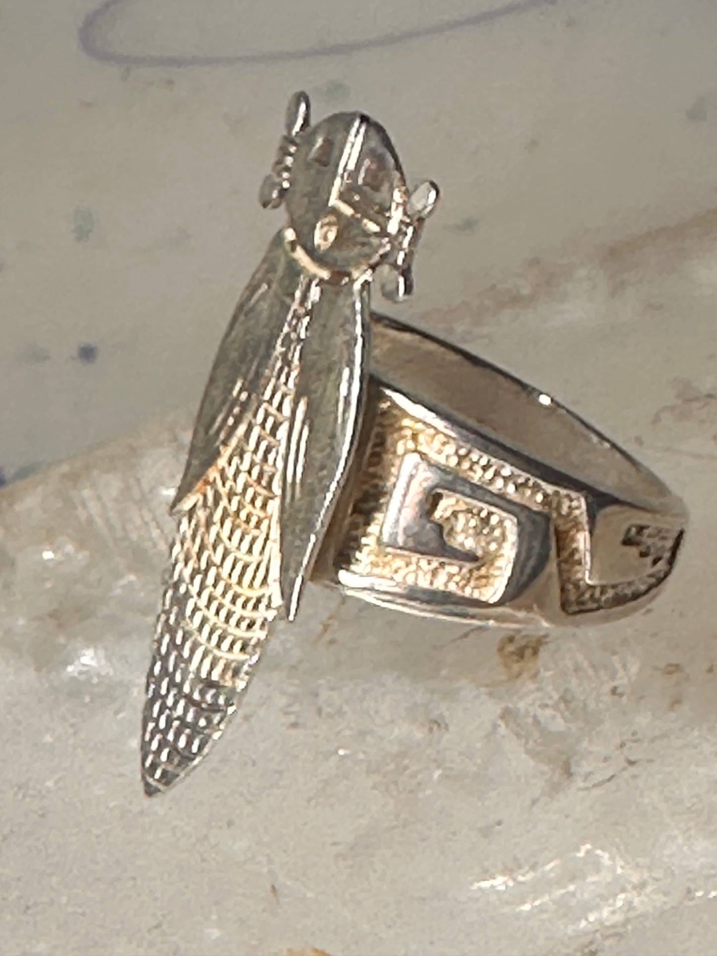 Corn Maiden ring  Navajo band size 7 sterling silver women