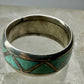 Zuni ring Turquoise band size 8 sterling silver women men