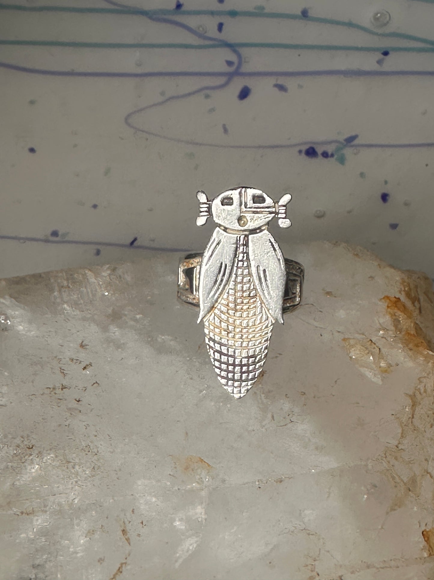 Corn Maiden ring  Navajo band size 7 sterling silver women