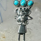 Vintage Kachina ring Navajo turquoise size 7.2 sterling silver women signed CPH