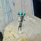 Vintage Kachina ring Navajo turquoise size 7.2 sterling silver women signed CPH